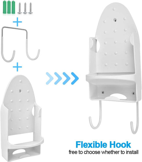 Ironing Board Hanger - Wall Mount Iron Holder Rack for Household Bathroom Shelf - Fits Max 5 inch Width