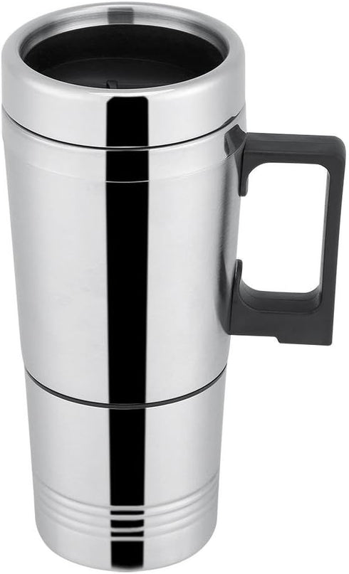 Asixx 12V/24V Car Heating Cup, 300ml Electric Kettle for Coffee, Tea, Water Mug, 304 Stainless Steel (24V)