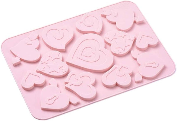 DanLingJewelry 2Pcs Heart Silicone Molds, Valentine Heart Shape for Chocolate Cake, Jelly, Pudding