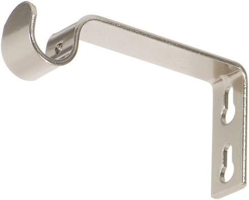 Ivilon Fixed Brackets for Curtain Rods, Set of 2, for 1/2 or 5/8 Inch Rods, Brushed Nickel