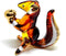 Handmade Mini 2" Cute Squirrel with Walnut Figures, Blown Glass Art Collectible Figurine Gift