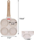 Egg Frying Pan, Nonstick 4 Cups Aluminium Alloy Cooker for Breakfast, Induction Compatible (White)