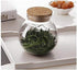 1PCS 500ML/17OZ Glass Favor Jars with Cork Lids, Transparent Round Food Storage Bottles for Kitchen