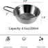2Pcs Makgeolli Bowls, 304 Stainless Steel Korean Traditional Bowls Round Rice Bowl Wine Cup with Handle, Hiking Soup Dish Food Bowl Camp Cup (Small: 6.5oz, 3.9inch, Silver) by Dadamong