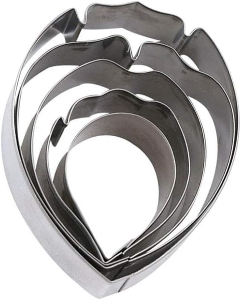 KALAIEN 5pcs Stainless Steel Peony Cutter, 2pcs Fondant Silicone Mold for Sugarcraft Flower Making