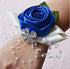 Arlai 1 Pcs Wedding Bridesmaid Bride Wrist Corsage Decoration, Dark Blue Hand Flower