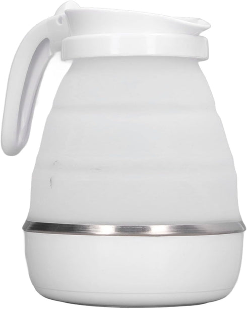 Folding Electric Kettle, US Plug 110V 400W Collapsible Hot Water Kettle with Detachable Power Cord, White