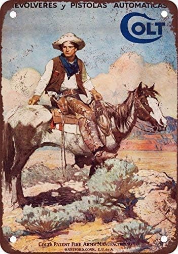 Ylens 1925 Colt Firearms Vintage Look Reproduction Metal Tin Sign, 8X12 Inches