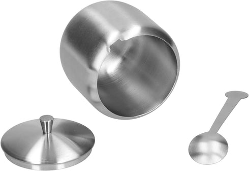 Tomotato Sugar Bowl, 370ML 304 Stainless Steel Polished Brushed Sugar Container with Spoon and Lid
