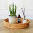 YANGQIHOME Rattan Round Serving Tray - Decorative Coffee Table Tray, Hand Woven Serving Basket with Handles