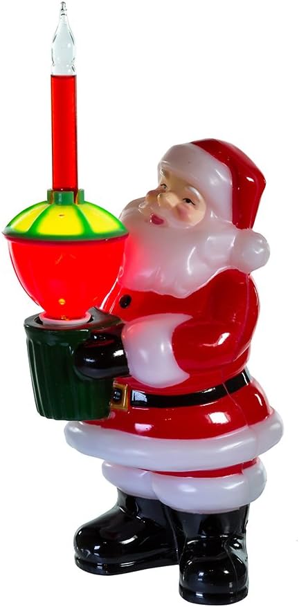 Kurt Adler Jolly Santa Bubble Light Tabletop Decoration, 7 1/4-Inch