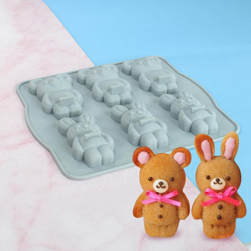 Candy Animal Silicone Mold, Rabbit Bear Shape for Chocolate, Soap, Cake Decorating, DIY Kitchenware Baking Tools