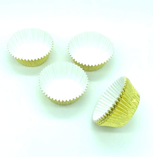 Shiny Gold Foil Cupcake Liners, Standard Paper Baking Cups for Wedding and Party, 120-Count