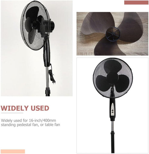 LIFKOME 16 Plastic Fan Blade Leaves, Universal Household Standing Fan Replacement Part with Nut Cover
