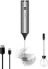 Handheld Electric Milk Frother, Type C Rechargeable Blender, 3 Mixing Speeds, Mini Beverage Blender with 2 Whiskers