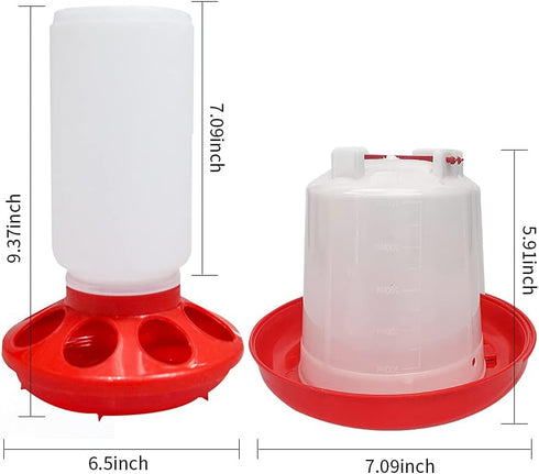 Lucky Farm 1L Chick Feeder and Waterer kit Drinker & Feeder for Chickens Broilers,& Birds Quail Pigeon