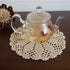 Phantomon 7 Inch Doilies - Handmade Round Crochet Cotton Lace Placemats, Pack of 4 (Beige)