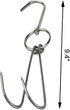 TIHOOD 3 PCS 9.4" Stainless Steel Double Meat Hooks for Roast Duck, Bacon, BBQ Grill Hanger Cooking Tools Accessories