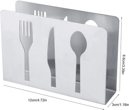 Fdit Stainless Steel Napkin Holder, Decorative Paper Cocktail Rack for Kitchen Countertops, Dinner Tables Organizer
