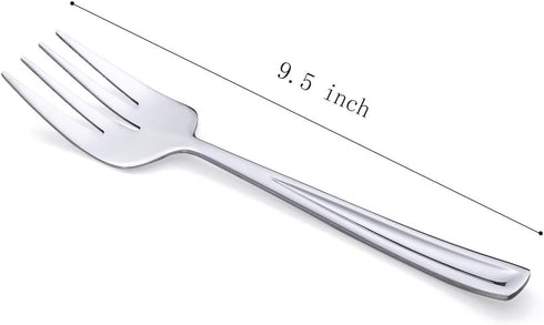 GoGeiLi Stainless Steel Large Serving Fork Set, 9.5-inch Big Fork for Party, Banquet, Buffet, Set of 3, Dishwasher Safe