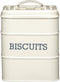 Living Nostalgia Biscuit Tin, 14.5 x 19 cm, Metal, Antique Cream
