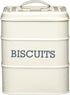 Living Nostalgia Biscuit Tin, 14.5 x 19 cm, Metal, Antique Cream