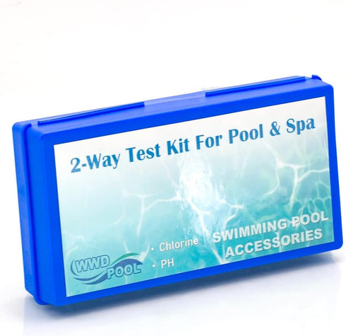 WWD POOL Swimming Pool Spa Water Chemical Test Kit for Chlorine and pH (2 Way Test Kit)