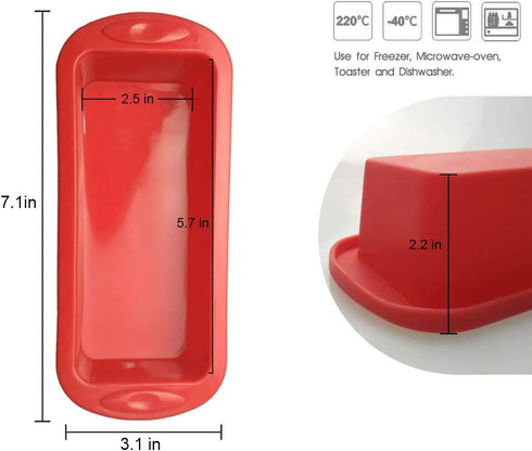 SILIVO 4 Pack Mini Loaf Pans - Nonstick Silicone Baking Pans for Small Loaf and Meatloaf - 5.7x2.5x2.2 Inch