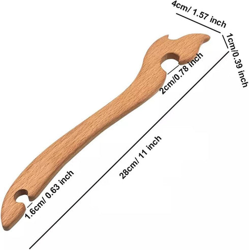 Wooden Oven Rack Puller - Long Handle Shelf Puller for Toaster Oven, Air Fryer, Baking, Grilling, 11" Length