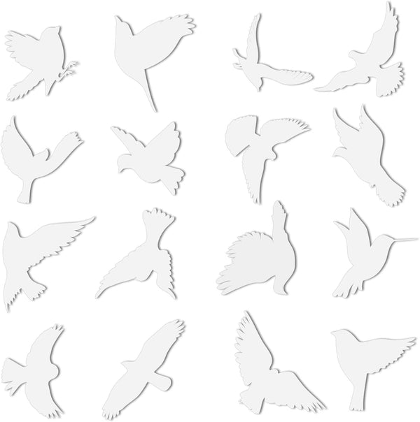 32 Pieces Window Strike Prevention Stickers: Anti-Collision Hummingbird Butterfly Leaf Shapes for Glass