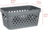 Glad Plastic Baskets for Organizing, Set of 6 Nesting Shelf Bins with Handles, 1 Gallon, Grey