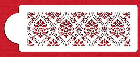 Designer Stencils Royal Damask Cake Foodgrade Stencil, 3.5 x 12.25