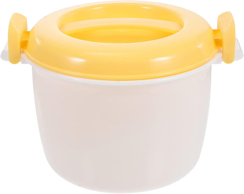 OSALADI 1L Microwave Rice Cooker: Mini Steamer with Keep Warm Function for Soups, Stews, Grains, Oatmeal, Yellow
