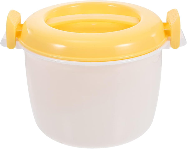 OSALADI 1L Microwave Rice Cooker: Mini Steamer with Keep Warm Function for Soups, Stews, Grains, Oatmeal, Yellow