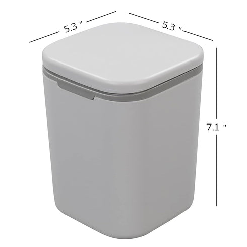 Recycled Tiny Desktop Trash Can, Car Waste Can, 0.5 Gallon, Gray