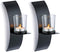 Sziqiqi Wall Candle Sconces for Decorations, Black Metallic Wall Mounted Candle Sconces