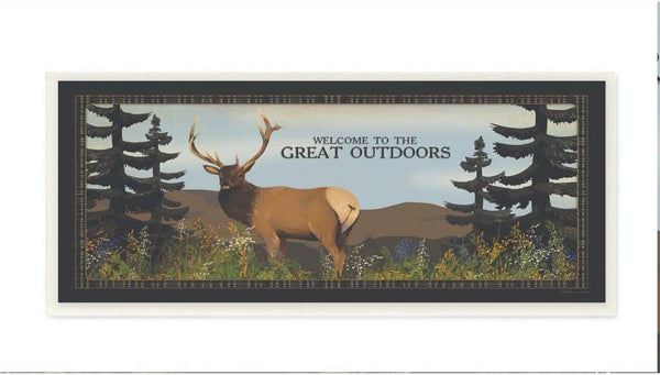 Stupell Industries Wall Plaque, Elk Animal Country Landscape Design, 7 x 17, Multi-Color