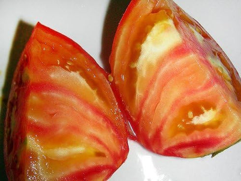 Harley Seeds 30 1-2 LB Giant Mr. Stripey Tomato Seeds, Heirloom Non-GMO, Low Acid, Indeterminate, Open-Pollinated, Rich