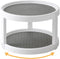 Lazy Susan Organizer, 2 Tier Non-Skid Spice Rack Turntable, 10-Inch Spinning Organizer for Kitchen