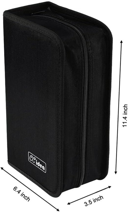 CCidea CD Case DVD Storage Holder, 128 Capacity Organizer, Portable Plastic Protective Carrying Binder for Home Travel