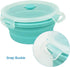 Silicone Collapsible Bowl 1200ml with Airtight Plastic Lids, 2 Pack Silicone Dish Sponges for Camping, Hiking, Travel -