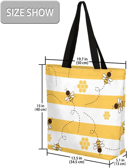 FengQuGou Canvas Tote Bag Large Women Casual Shoulder Bag Handbag Reusable Storage Shoulder Bag