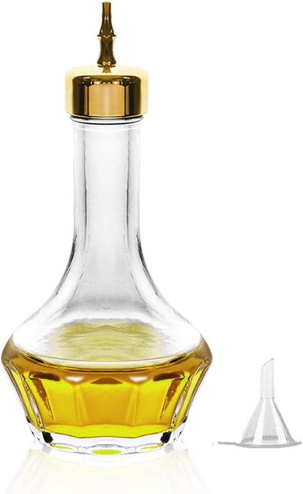 Bitters Bottle - 50ml Glass Dash Bottle with Stainless Steel Dasher Top, Professional Bar Tool for Cocktails (Gold)