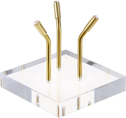 Hipiwe Gold Metal Arm Display Stand Easel with Acrylic Base for Decorative Display of Sphere Crystal Ball, Eggs,
