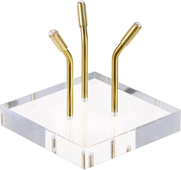 Hipiwe Gold Metal Arm Display Stand Easel with Acrylic Base for Decorative Display of Sphere Crystal Ball, Eggs,