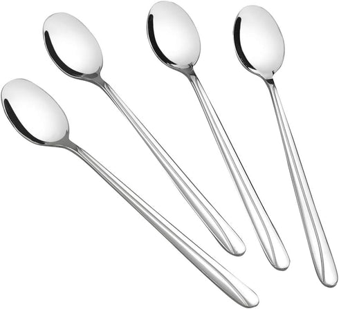 12 Pieces Long Handle Stainless Steel Spoon Set, Ice Tea and Milkshake Spoons