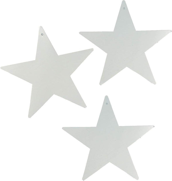 Fun Express Silver Cardboard Stars, 12pc, Party Decor & Cutouts