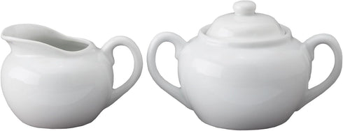 HIC Kitchen 2-Piece Sugar and Creamer Set, Fine Porcelain