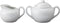 HIC Kitchen 2-Piece Sugar and Creamer Set, Fine Porcelain
