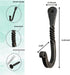 Hand Forged Twisted Wrought Iron Wall Hook, Black Antique Finish Handmade Coat Hook for Kitchen Towel Rack